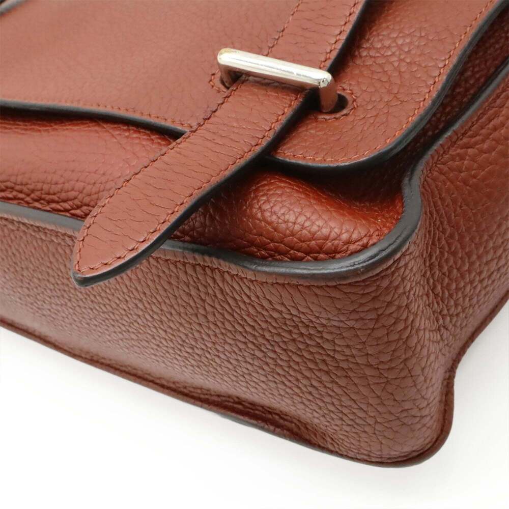 HERMES Steve Caporal 27 Shoulder Bag Handbag Togo Leather Sienne Terracotta □... - Picture 4 of 10